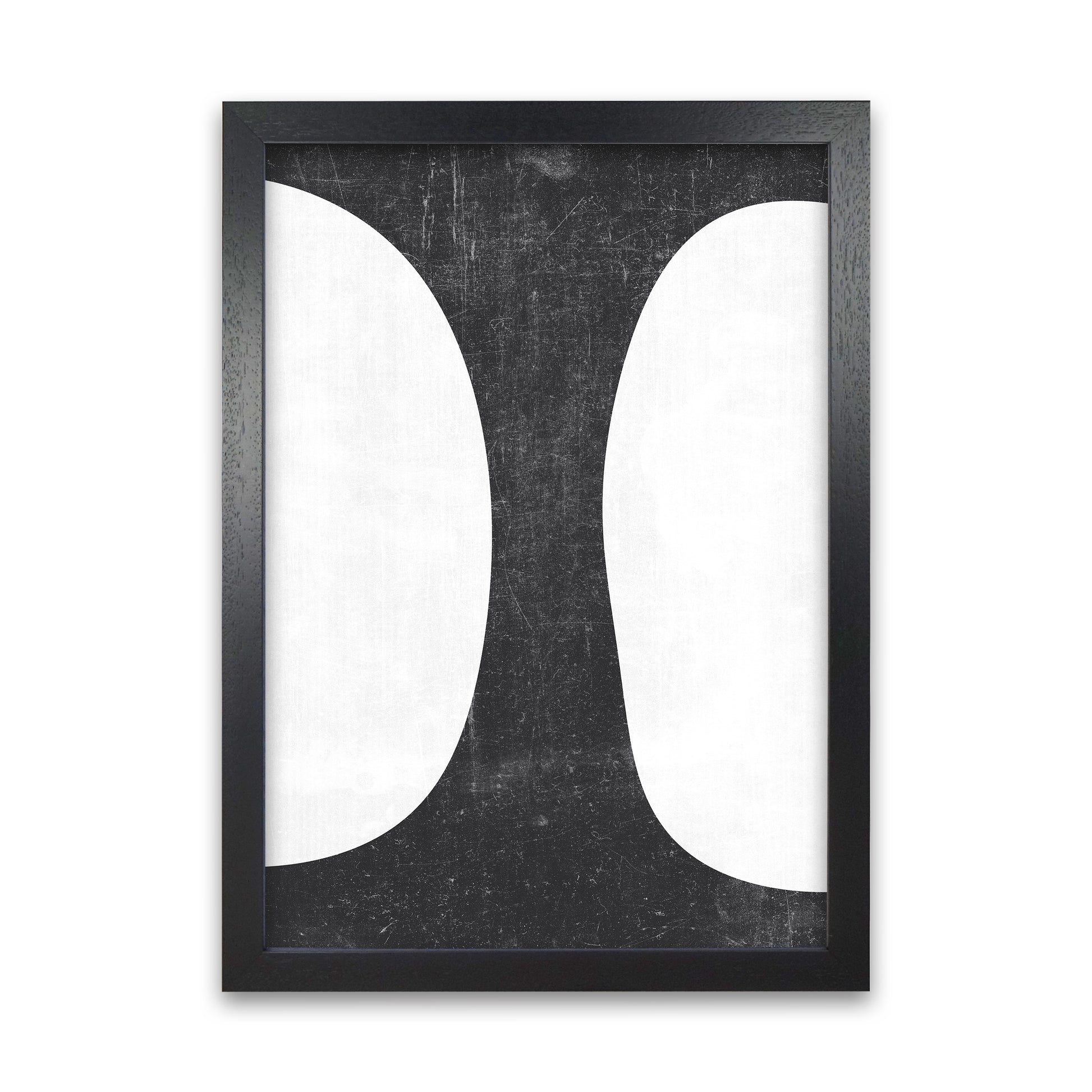 Mid Century Black and White Grunge Wall Art A Black Grain