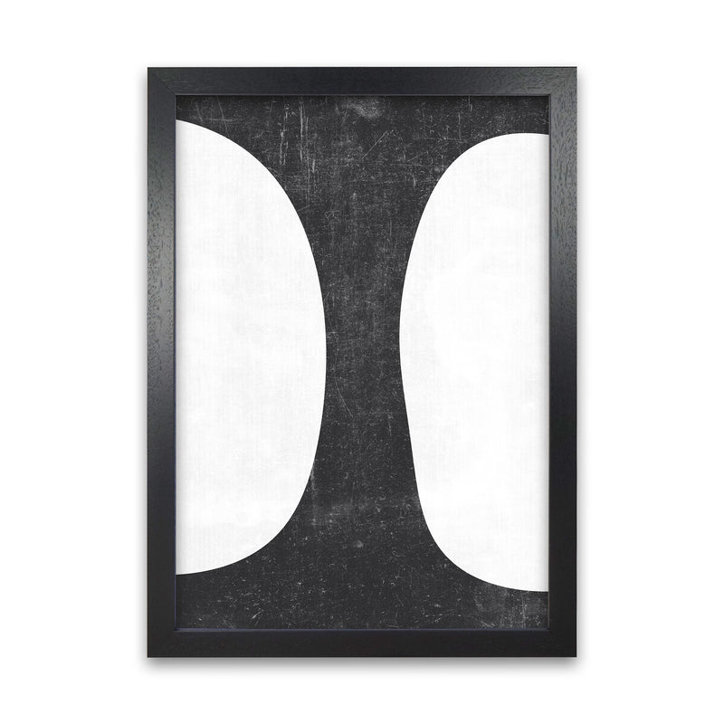 Mid Century Black and White Grunge Wall Art A Black Grain