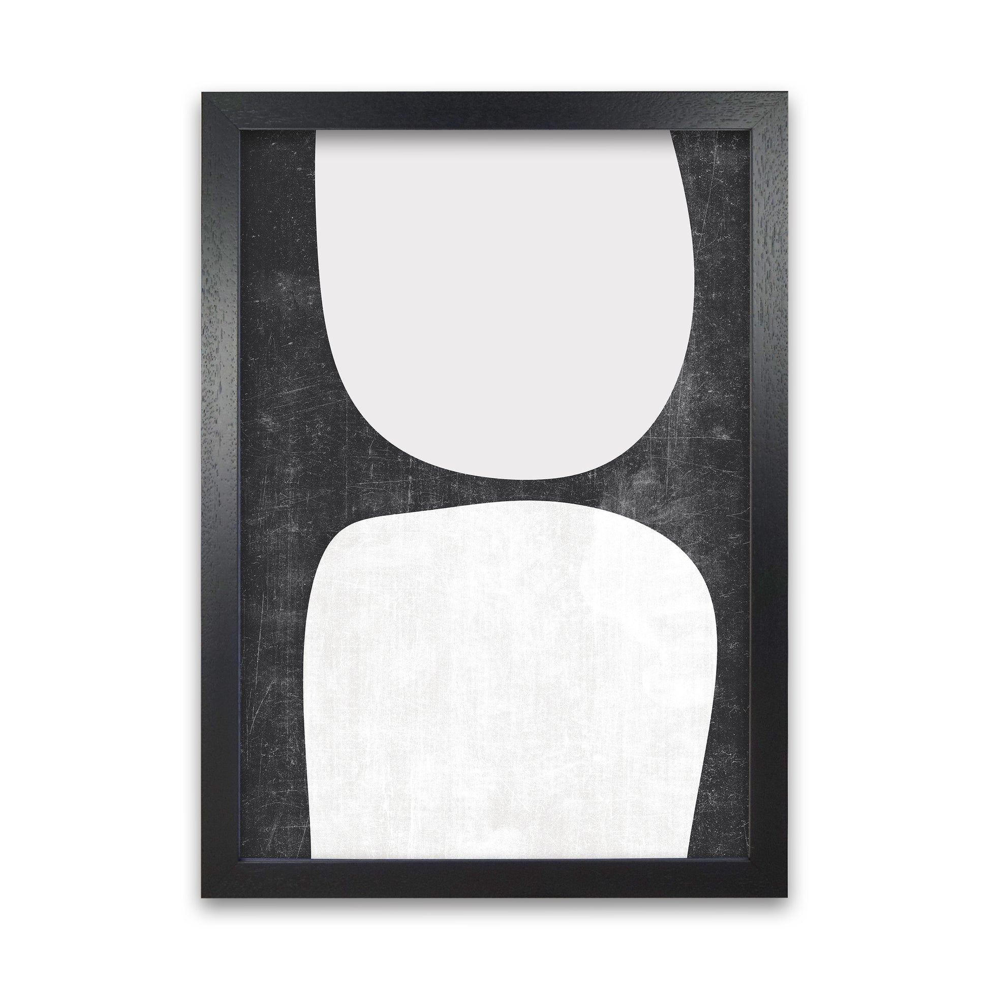 Mid Century Black and White Grunge Wall Art A A1 Black Grain Frame
