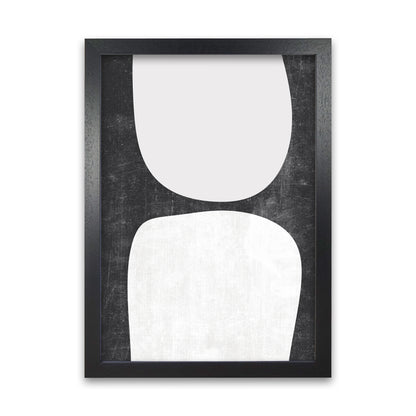 Mid Century Black and White Grunge Wall Art A A1 Black Grain Frame