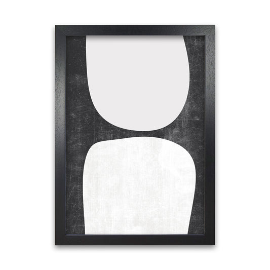 Mid Century Black and White Grunge Wall Art A A1 Black Grain Frame