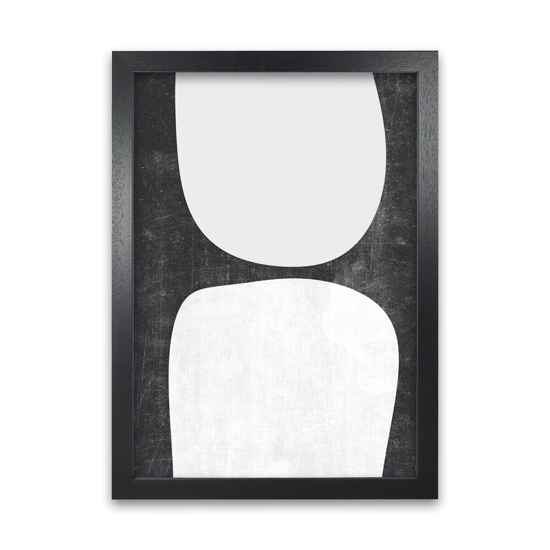 Mid Century Black and White Grunge Wall Art A A1 Black Grain Frame