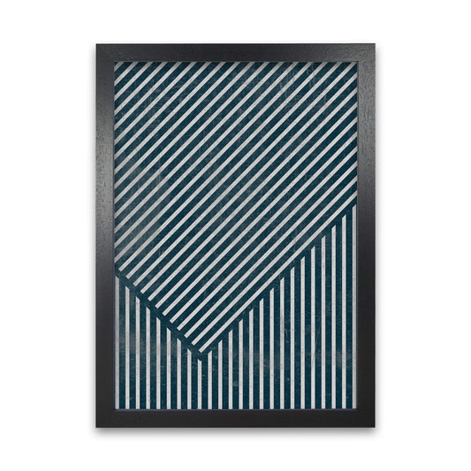 Navy Blue Set of 2 Abstract B Black Grain
