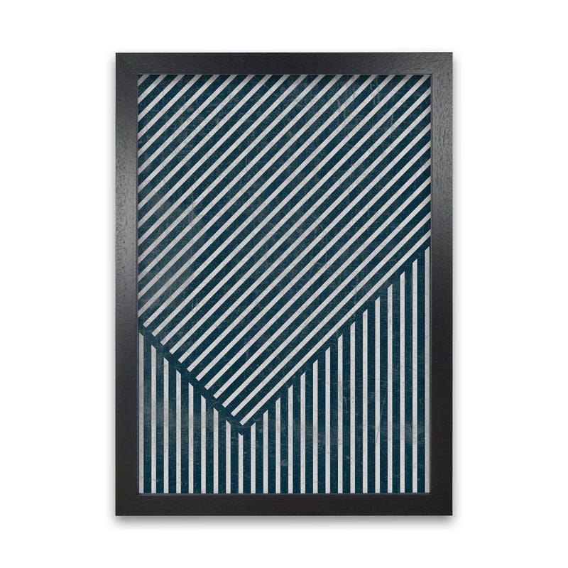 Navy Blue Set of 2 Abstract B Black Grain