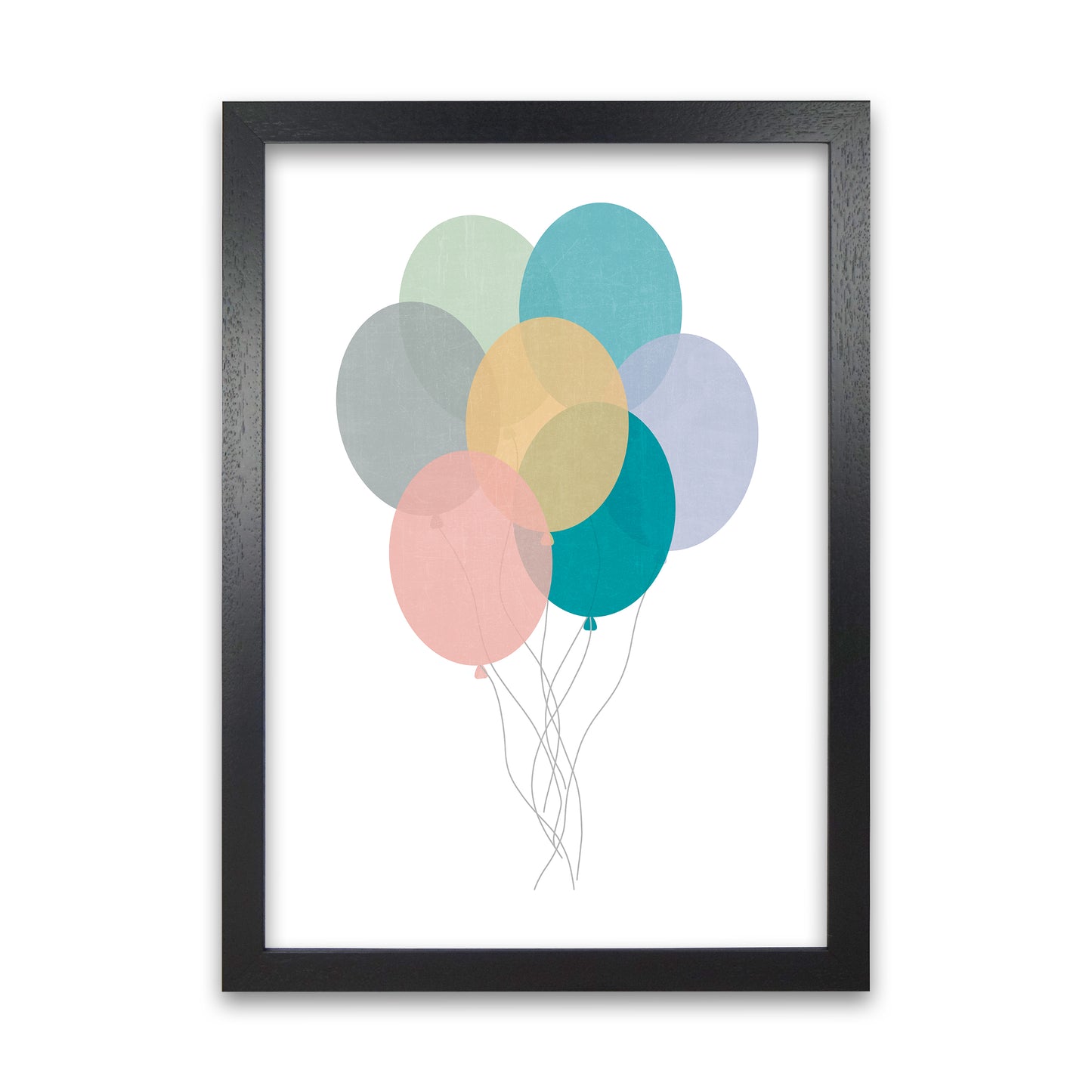 Nursery Collection Balloons Black Grain