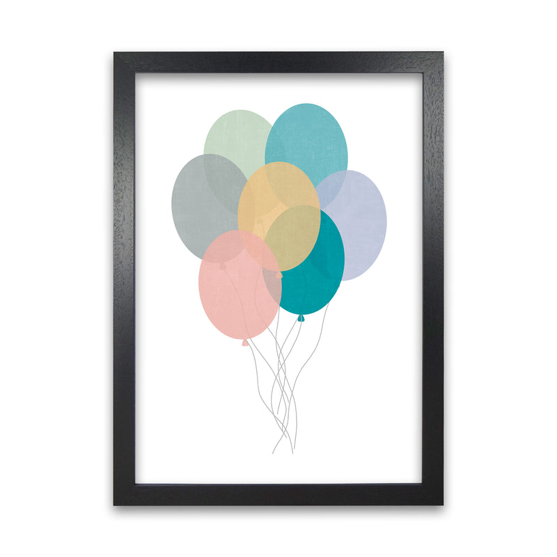 Nursery Collection Balloons Black Grain