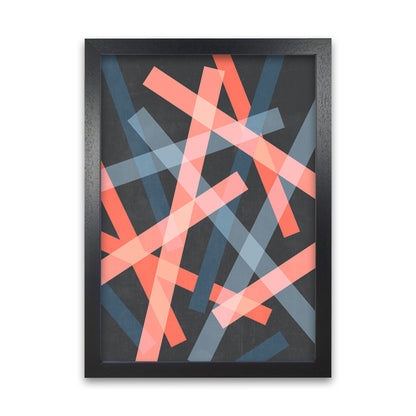 Abstract Colourful Print B Black Grain