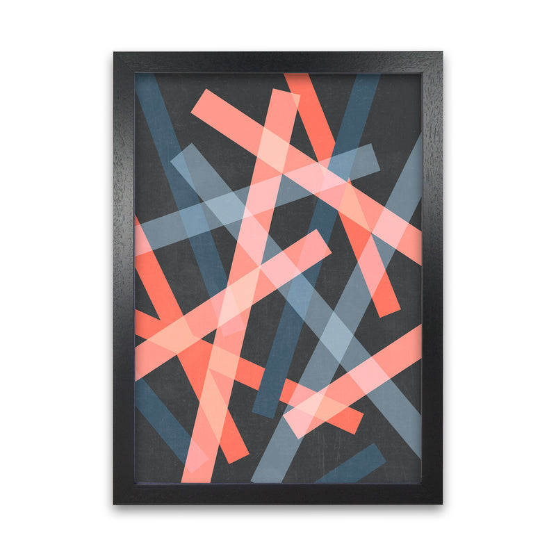 Abstract Colourful Print B Black Grain