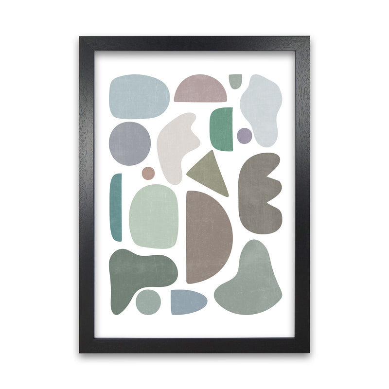 Abstract Terrazzo Shapes A Black Grain