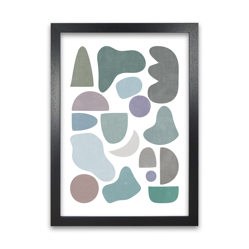 Abstract Terrazzo Shapes B Black Grain