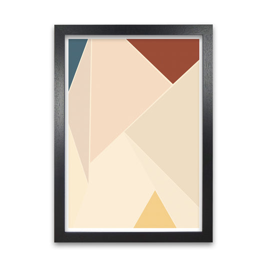 Colour Block Mid Century Art Print A Black Grain