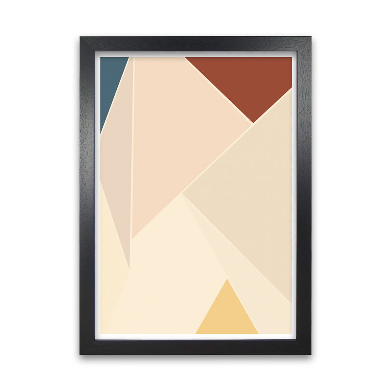 Colour Block Mid Century Art Print A Black Grain