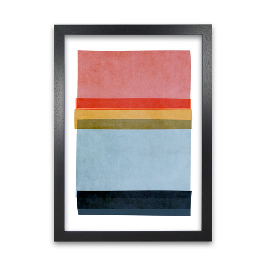 Colourful Abstract Shapes Wall Art B Black Grain