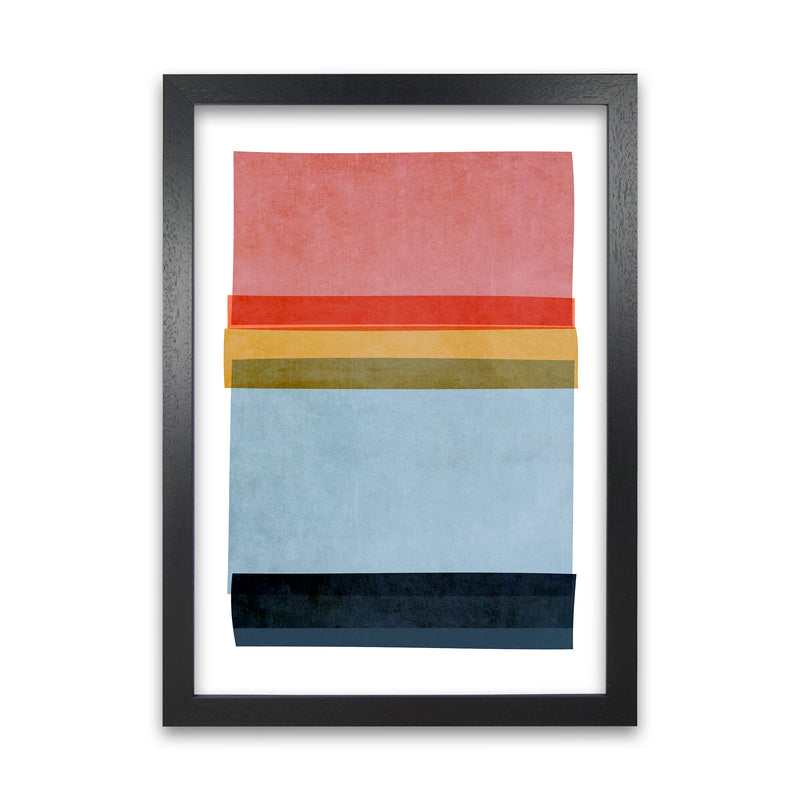 Colourful Abstract Shapes Wall Art B Black Grain
