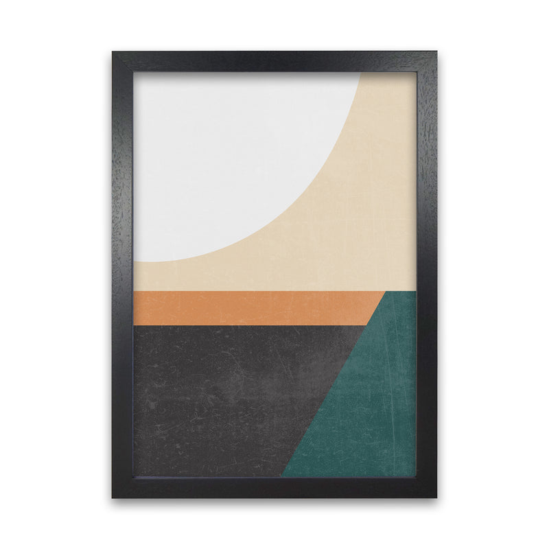 Colourful Mid Century Modern Print A Black Grain