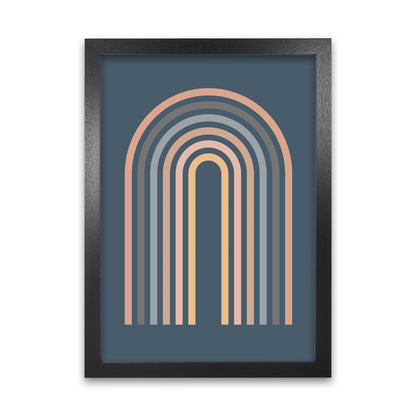 Mid Century Blue Wall Art Print A Black Grain