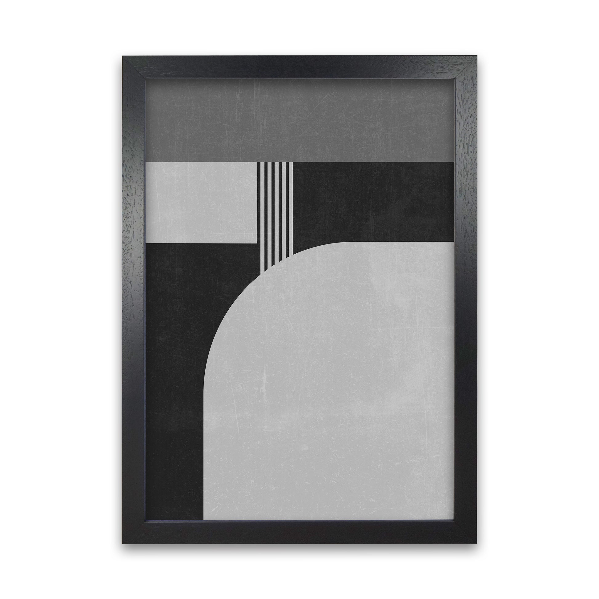 Mid Century Black and White Print A Black Grain