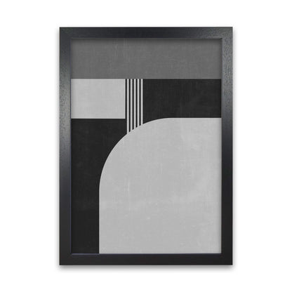 Mid Century Black and White Print A Black Grain