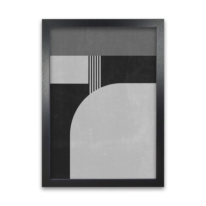 Mid Century Black and White Print A Black Grain