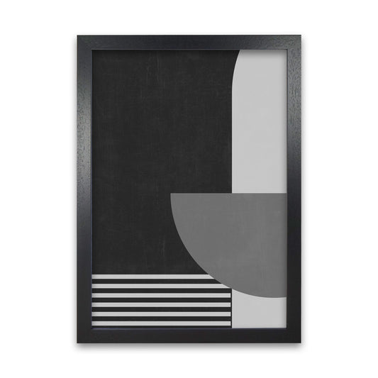 Mid Century Black and White Print B Black Grain