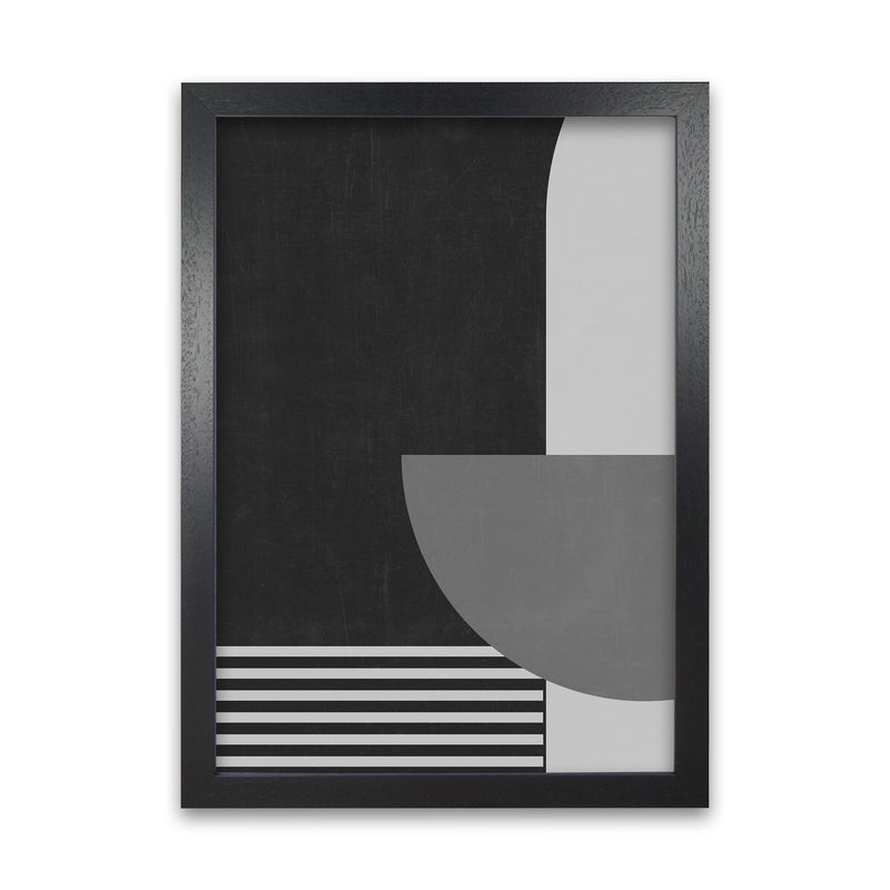 Mid Century Black and White Print B Black Grain