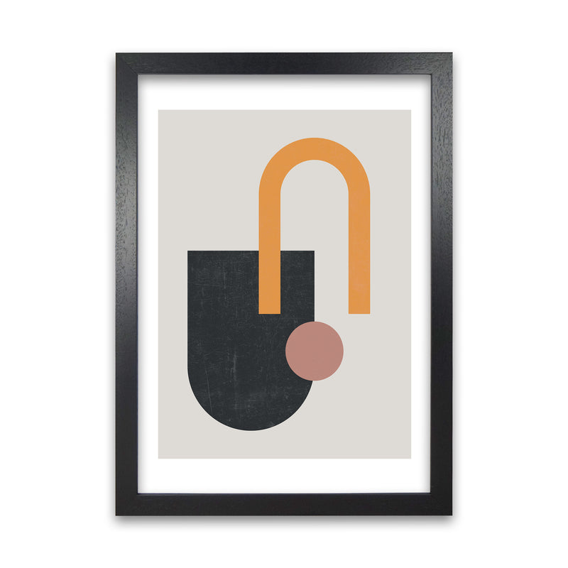 Mid Century Shapes Wall Art Print A Black Grain