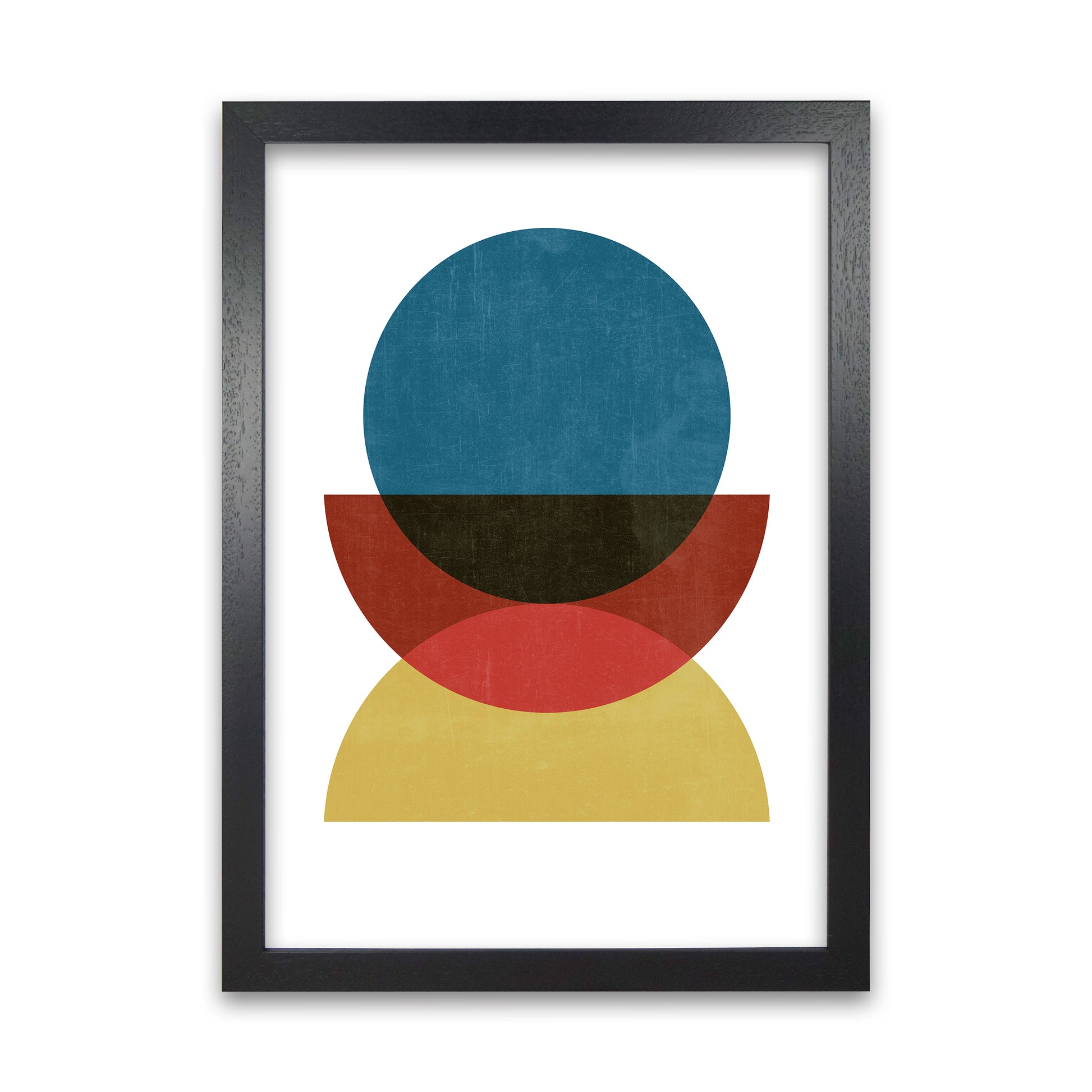 Rainbow Mid Century Print A A1 Black Grain Frame