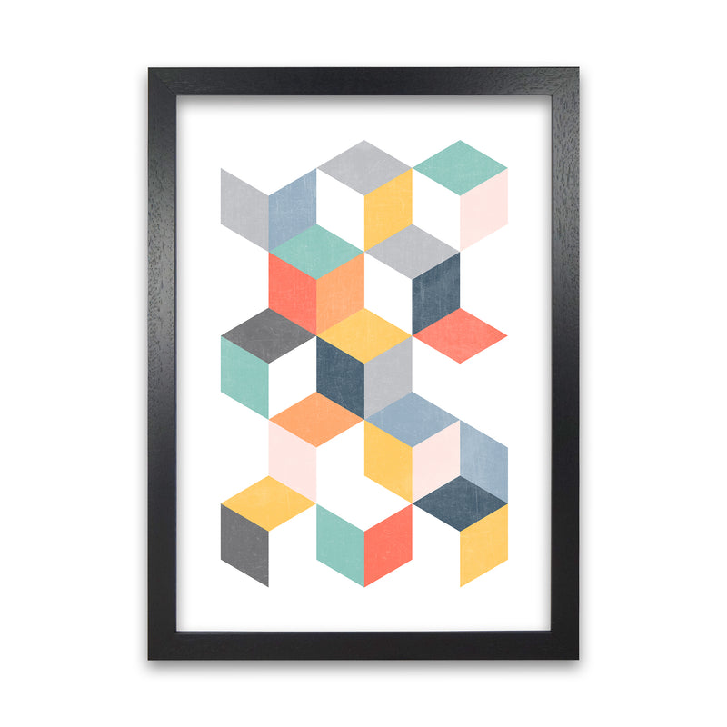 Scandinavian Geometric Print Geo B Black Grain
