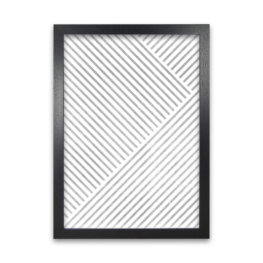 Mid Century Texture Lines B Black Grain