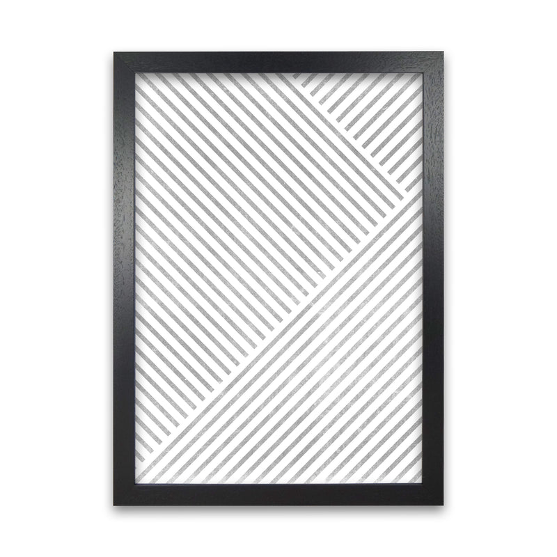 Mid Century Texture Lines B Black Grain