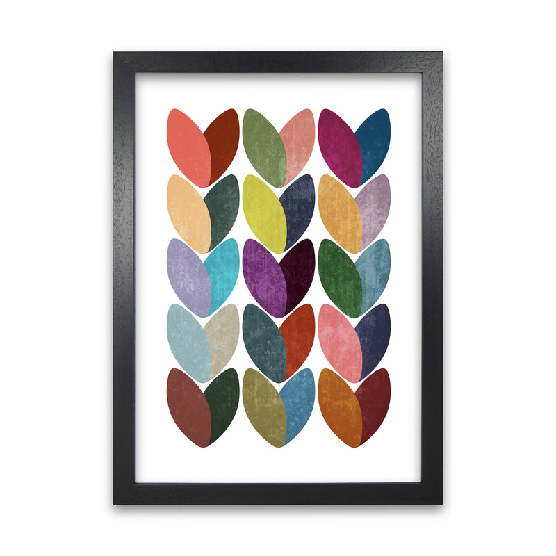 Scandinavian Hearts Wall Art Print A Black Grain