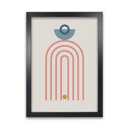 Mid Century Modern Prints on Grey A Black Grain