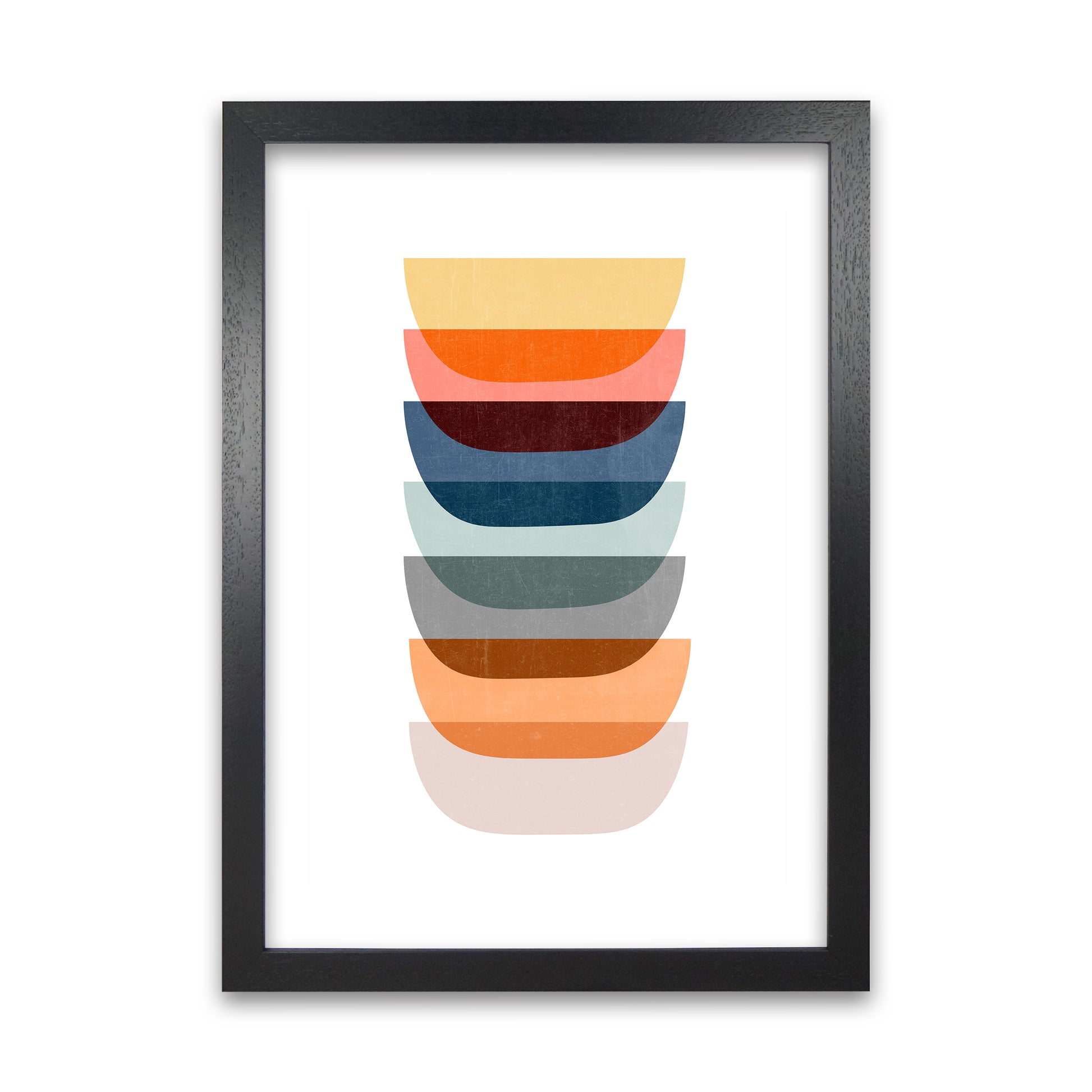 Abstract Mid Century Art C Black Grain