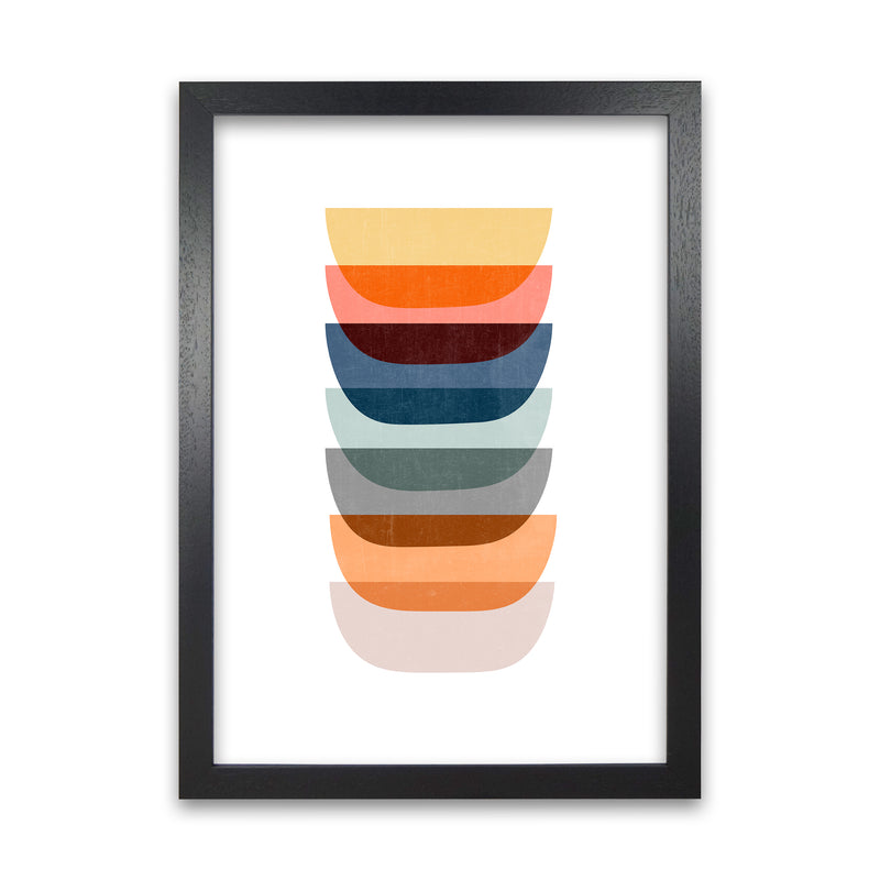 Abstract Mid Century Art C Black Grain