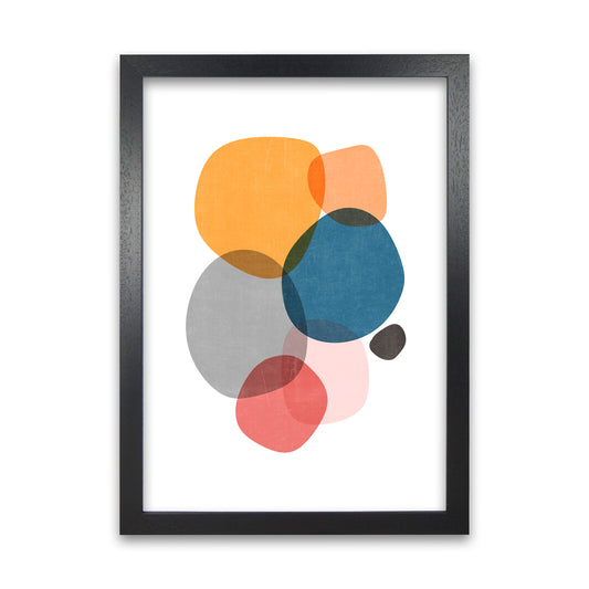 Mid Mod Abstract Shapes E Black Grain