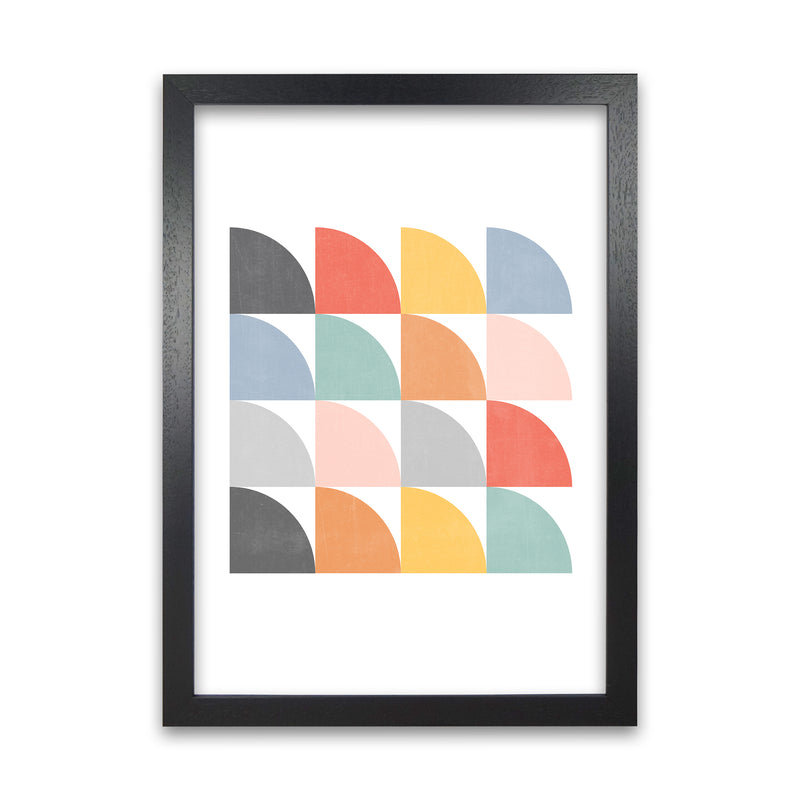 Scandinavian Quarter Circles F Black Grain
