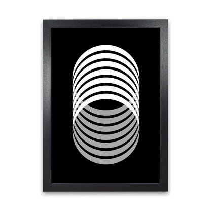 Abstract Modern Back and White Circles Original Black Grain