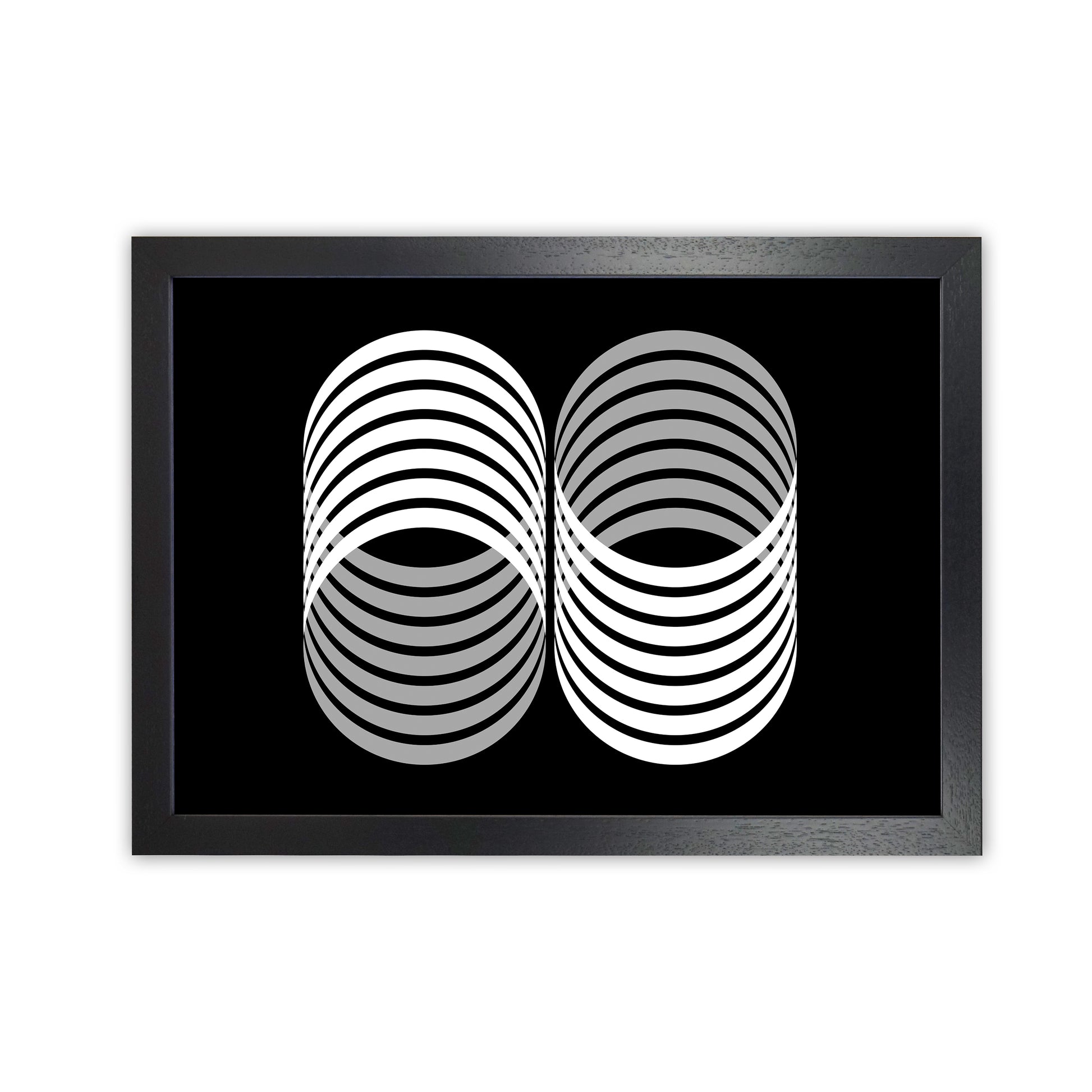 Abstract Modern Shapes Landscape Original Black Grain