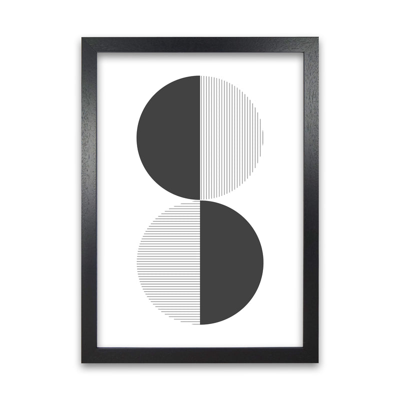 Black and White Geometric Circles Black Grain