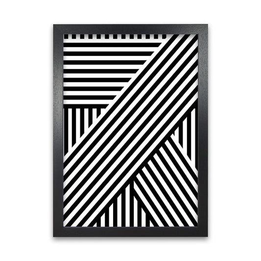 Black and White Large Stripes Black Grain