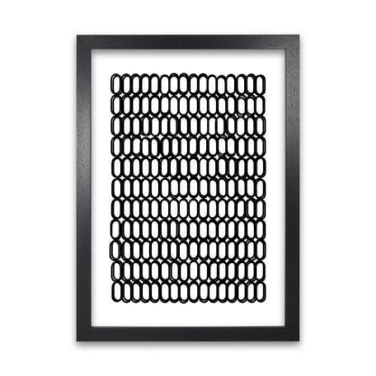 Black and White Oval Multi Black Grain