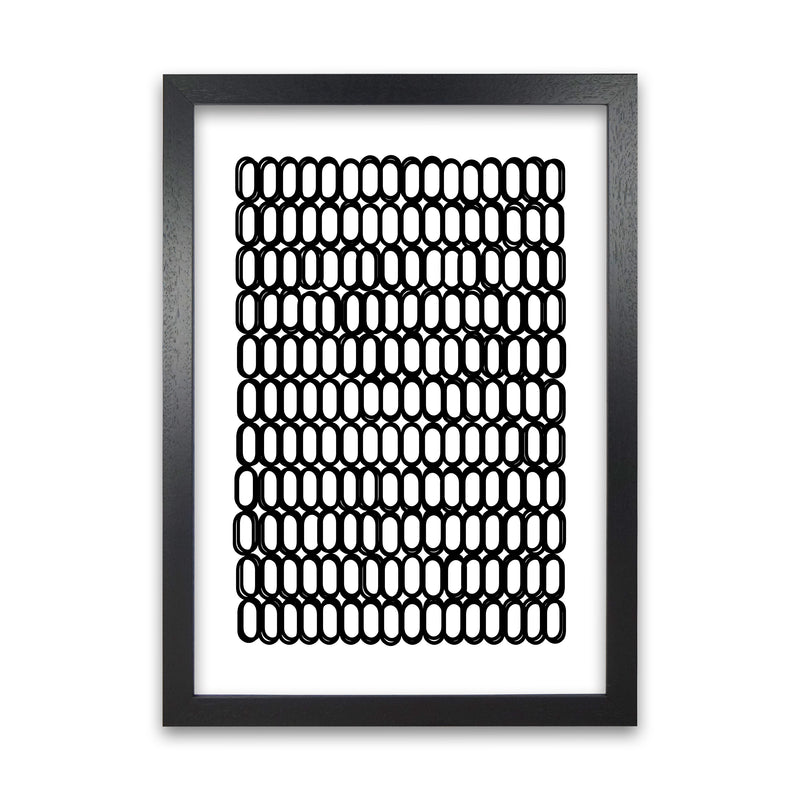 Black and White Oval Multi Black Grain