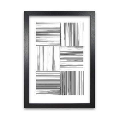 Black and White Squared Lines Black Grain