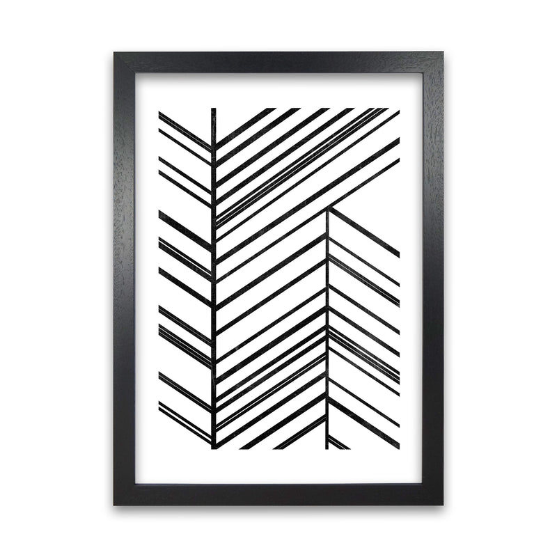Black White Rough Line Print Black Grain