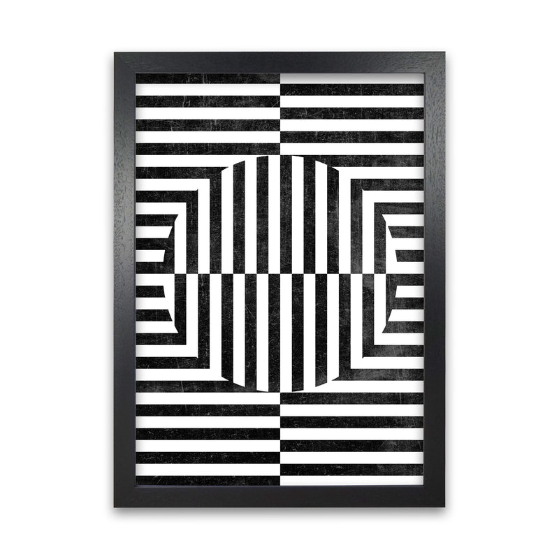 BW Geometric Abstract with Grunge Black Grain
