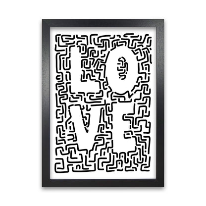 Doodle LOVE Print Original Black Grain