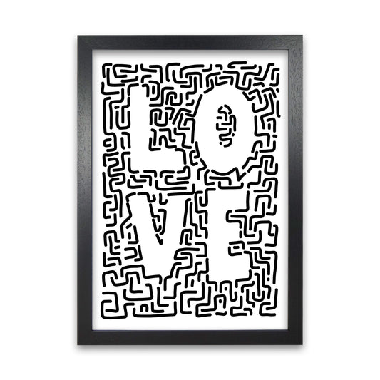 Doodle LOVE Print Original Black Grain