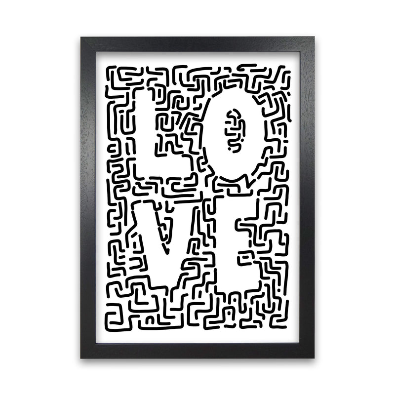 Doodle LOVE Print Original Black Grain
