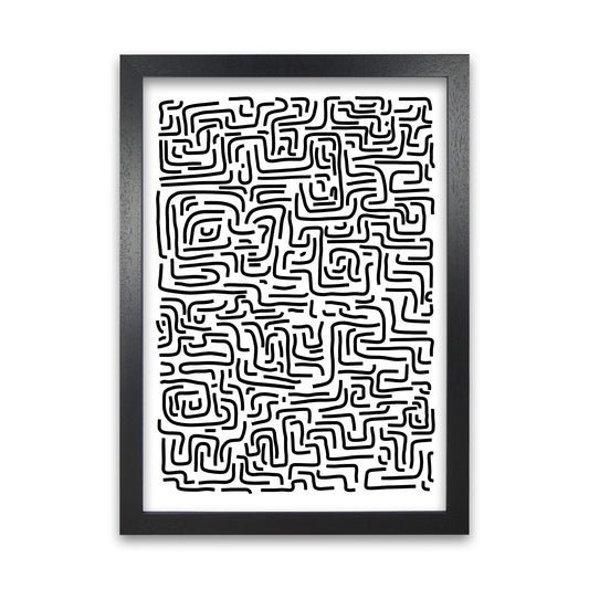 Large Doodle Print Original Black Grain