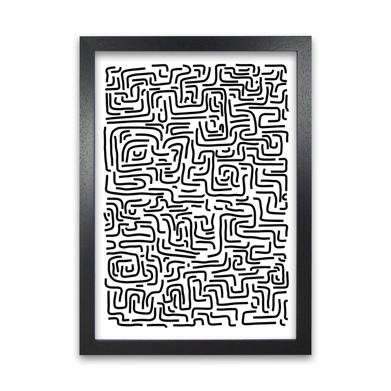 Large Doodle Print Original Black Grain